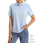 5 Pack Women's Polo Shirts Short Sleeve 3 Buttons Collared Uniform Tops Moisture-Wicking T-Shirts for Work & Casual