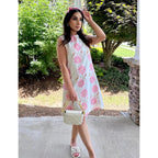 Womens Summer Floral Print Mini Dress Romantic Sleeveless Shift Short Dress Vacation Fairy Dresses