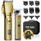 Fadeking® Professional Hair Clippers For Men – Cordless Barber Clippers & Beard Trimmer For Men, Fade Clipper And Trimmer Set For Home & Barber Use, Complete Men'S Grooming Kit - Gifts For Men