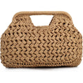 Emprier Straw Clutch Purses For Women Dumpling Bag Summer Beach Woven Handbag