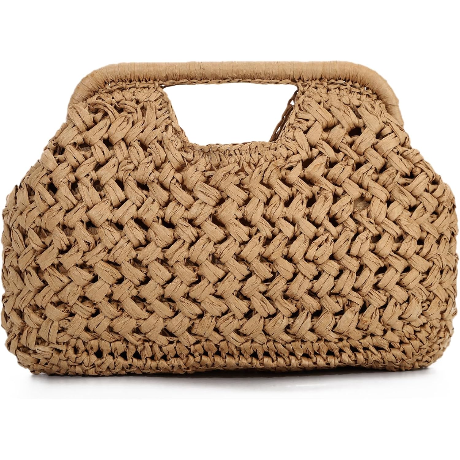 Emprier Straw Clutch Purses For Women Dumpling Bag Summer Beach Woven Handbag