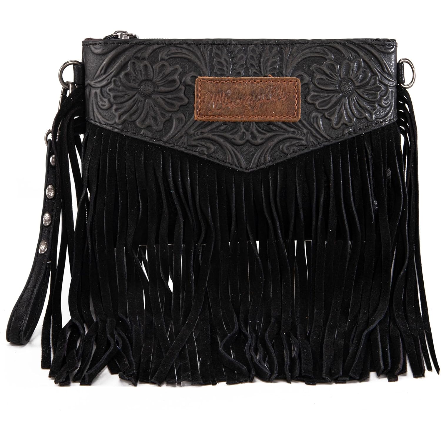 Wrangler Crossbody Small Purse for Women Wristlet Fringe Bag Western Purse
