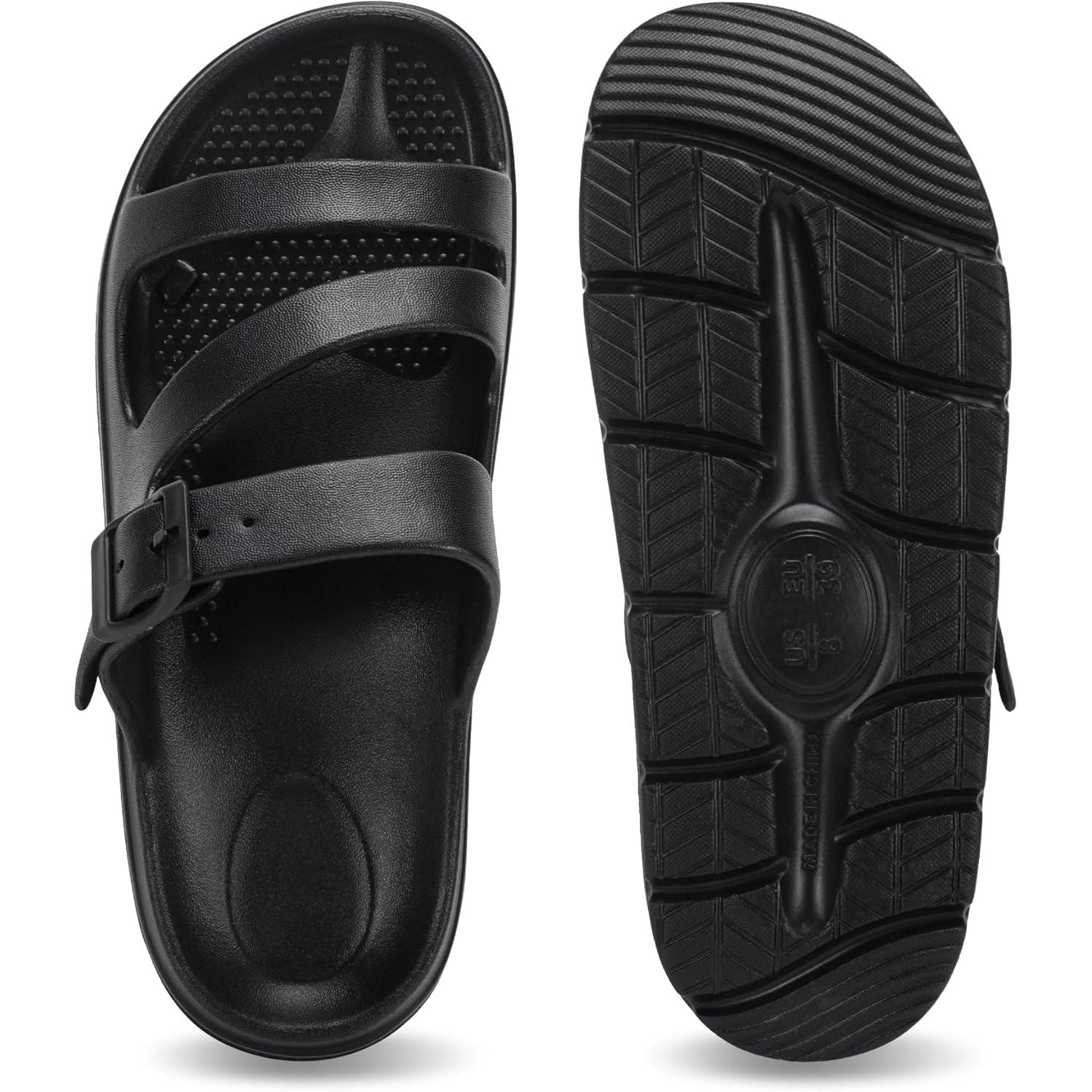 PIMIO Arch Support Sandals for Women Slip On Recovery Slides for Plantar Fasciitis Relief, Non-Slip Lightweight Slippers With Thick Cushion For Waking Foot Pain & All-Day Comfort