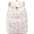 Backpack For Girls School Backpacks Bookbags For Elementary Middle School Women Laptop Backpacks (Bow Tie Beige, L-17)