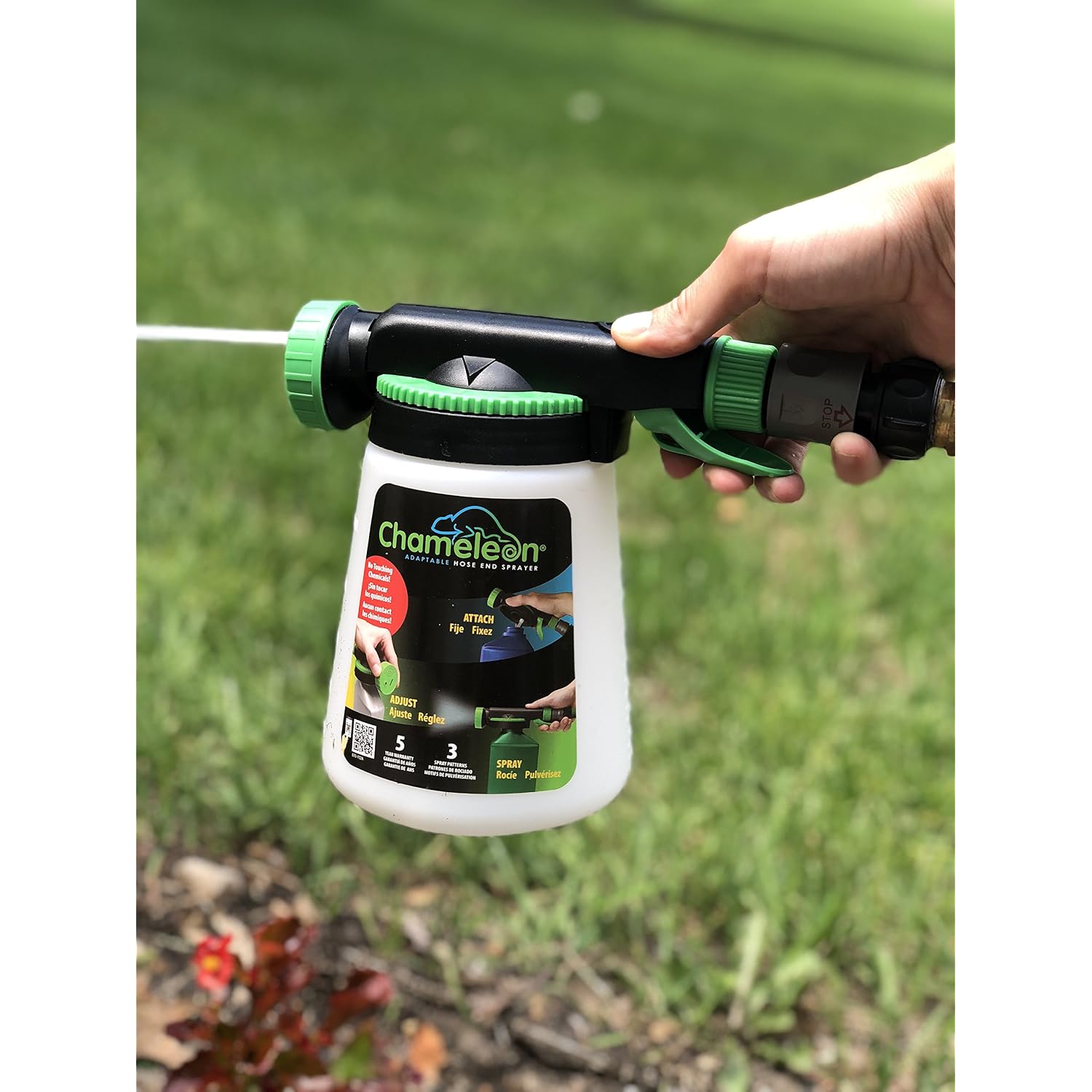 Rl Flo-Master Chameleon Hose End Sprayer For Use With Fertilizers, Weed Killers, Fungicides And Insect Killers, 32 Ounce Refillable Bottle Included