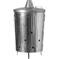 20-Gallon Galvanized Steel Incinerator Can With Lid & Vent Holes, High-Heat Outdoor Burn Bin For Leaves, Paper, Yard Waste & Garden Debris, Silver