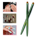 4pcs Matte Green Metal French Nail Brush | Professional French Tip Brush | Nail Clean Up Brush (#10,#12,#14,#16) (Matte Green)