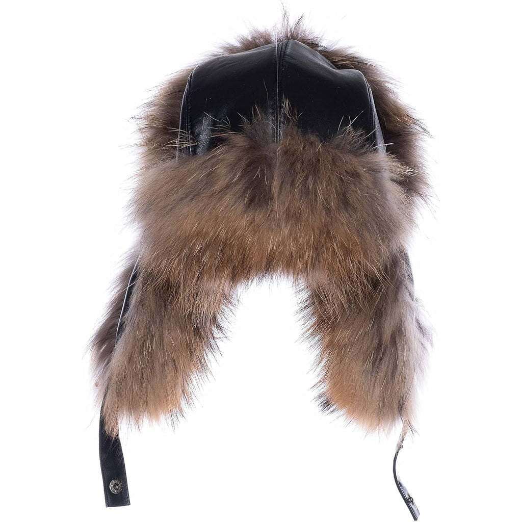 Real Fox Fur Hat - Genuine Sheepskin Leather Shell, Unisex Classic Ushanka Style, Warm and Windproof for Winter