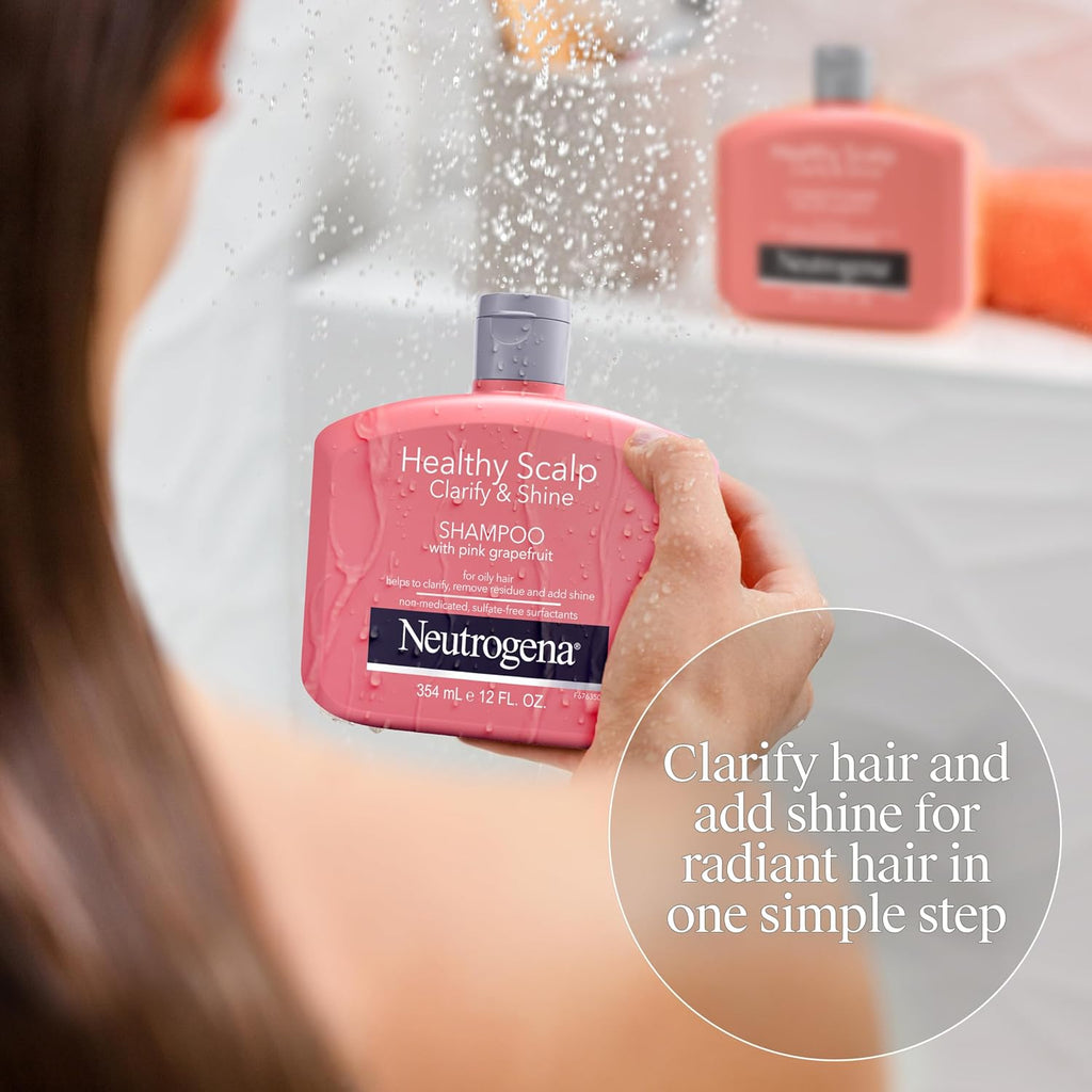 Neutrogena Healthy Scalp Pink Grapefruit Shampoo For Oily Hair & Scalp, 12 Fl Oz