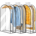 Misslo 10" Gusseted All Clear Garment Bags For Hanging Clothes 3 Packs 40" Suit Bags For Closet Storage Hanging Clothes Storage Suit Cover For Shirts, Coats, Dresses