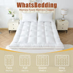 Whatsbedding 3 Inch Memory Foam Mattress Topper (Queen, 60X80), 1700 Gsm