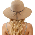 Sun Hats for Women, Straw Hats UPF 50+ Sun Protection, Wide Brim Womens Beach Hat for Summer Travel