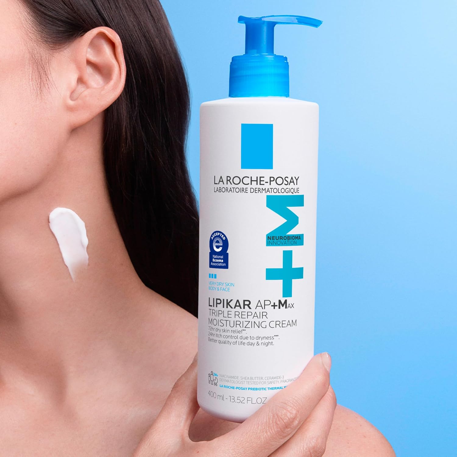 La Roche-Posay, Lipikar Ap+Max Triple Repair Moisturizing Body Cream, Face And Body Lotion For Dry Skin With Shea Butter And Niacinamide, 400 Ml