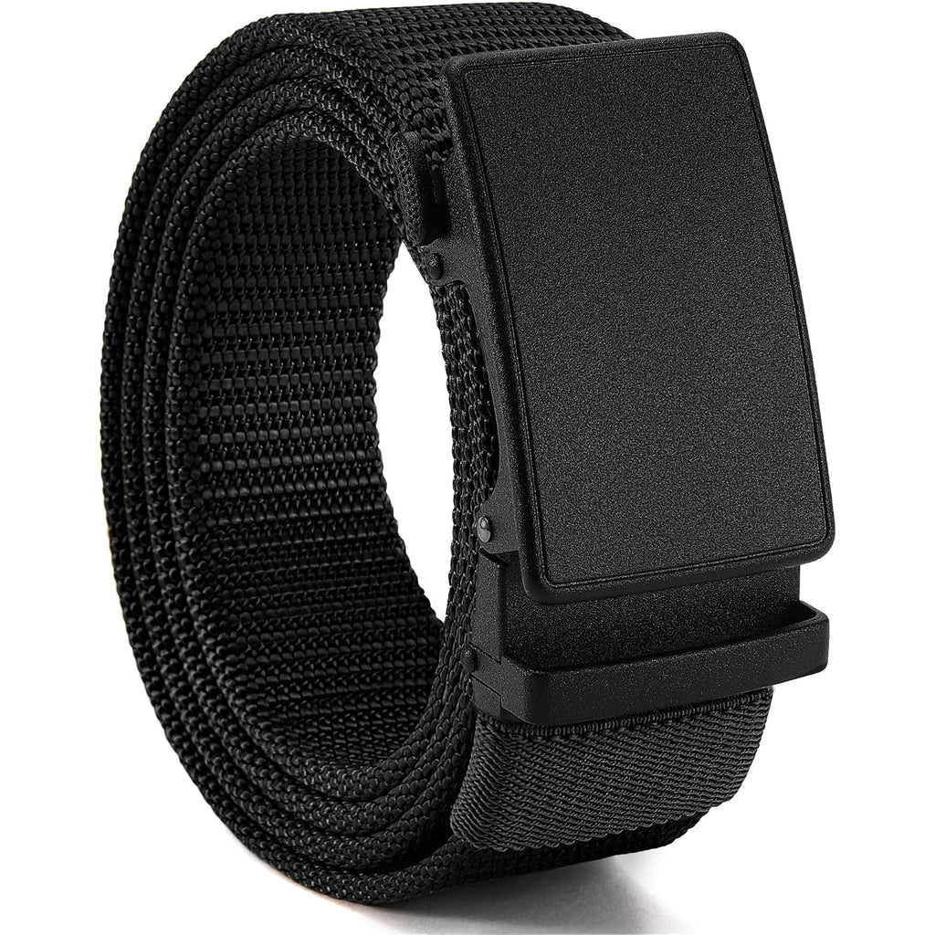 Chaoren 1.5" Nylon Ratchet Belts For Men - Adjustable Casual Work Belt With Slide Buckle - Trim To Fit