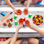Jasonwell Inflatable Serving Bars Ice Buffet Salad Serving Trays Food Drink Holder Cooler Containers Indoor Outdoor BBQ Picnic Pool Party Supplies Luau Cooler w Drain Plug
