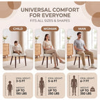 Upholstered Dining Chairs Set Of 4, Modern Fabric Dining Chairs With Curved Backrest & Solid Rubber Wood Legs, Padded Kitchen Dining Room Chairs For Restaurant Cafe, Beige