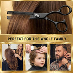 Hair Cutting Scissors & Shears Kit - 20-Piece Professional Hairdressing Tools Set For Barber Salon Home Thinning Scissors, Straight Razor, Comb, Clips, Cape, Hair Styling & Trimming For Men Women Kids