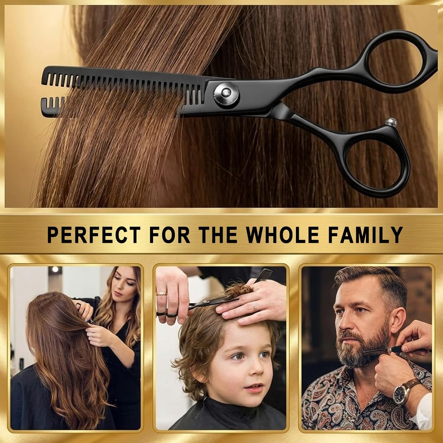 Hair Cutting Scissors & Shears Kit - 20-Piece Professional Hairdressing Tools Set For Barber Salon Home Thinning Scissors, Straight Razor, Comb, Clips, Cape, Hair Styling & Trimming For Men Women Kids