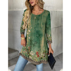 Women Tops 3/4 Sleeve Dressy Casual Plus Size Tunics to Wear with Leggings Swing Flare T-Shirt Loose Blouses