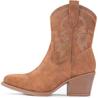 Cowboy Boots For Women Ankle Cowgirl Booties Wide Mid Calf Pointed Toe Western Boots Short Chunky Classic Booties