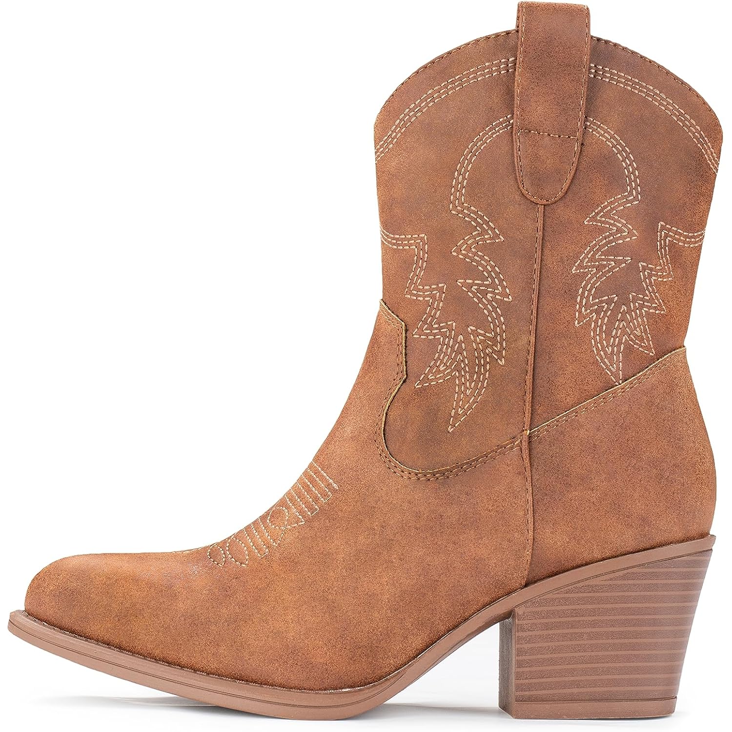 Cowboy Boots For Women Ankle Cowgirl Booties Wide Mid Calf Pointed Toe Western Boots Short Chunky Classic Booties