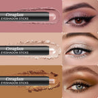 Creaglam Eyeshadow Stick 3Pcs Set, Waterproof & Crease-Proof, Easy Blendable Makeup Pencil For Beginners, Color Includes Matte Dusty Pink & Shimmer Peach & Fenugreek, 1.9G Each Stick