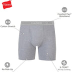 Hanes Mens Underwear Boxer Briefs Pack, Cool & Breathable Cotton Moisture-Wicking Underwear For Men, No Ride Up