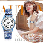 Avaner Women's Stretch Band Watches: Ladies Boho Printed Elastic Strap Easy Reader Analog Quartz Bangle Wrist Watch