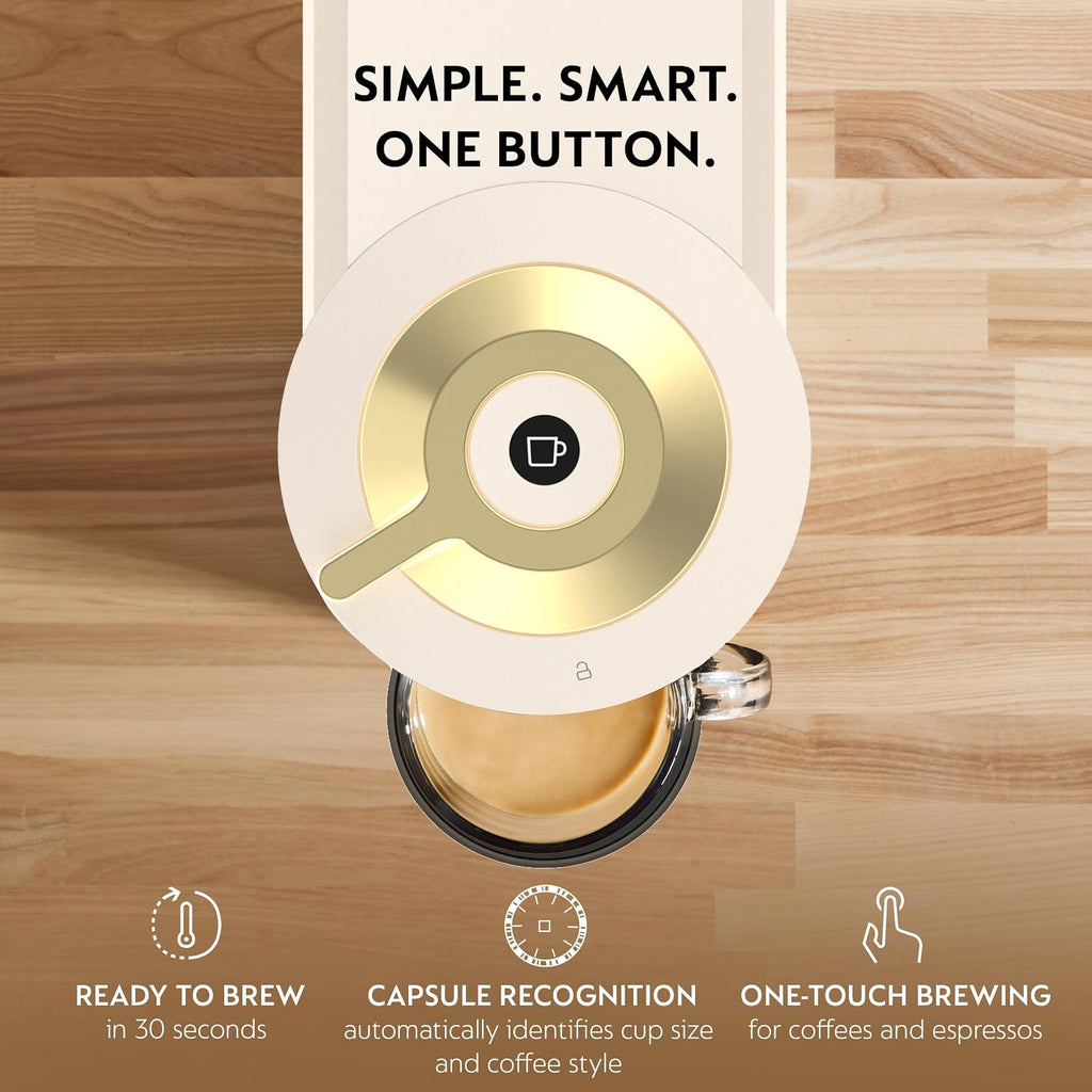 Nespresso Vertuo Next Coffee And Espresso Maker By De'Longhi, Creamy White And Gold