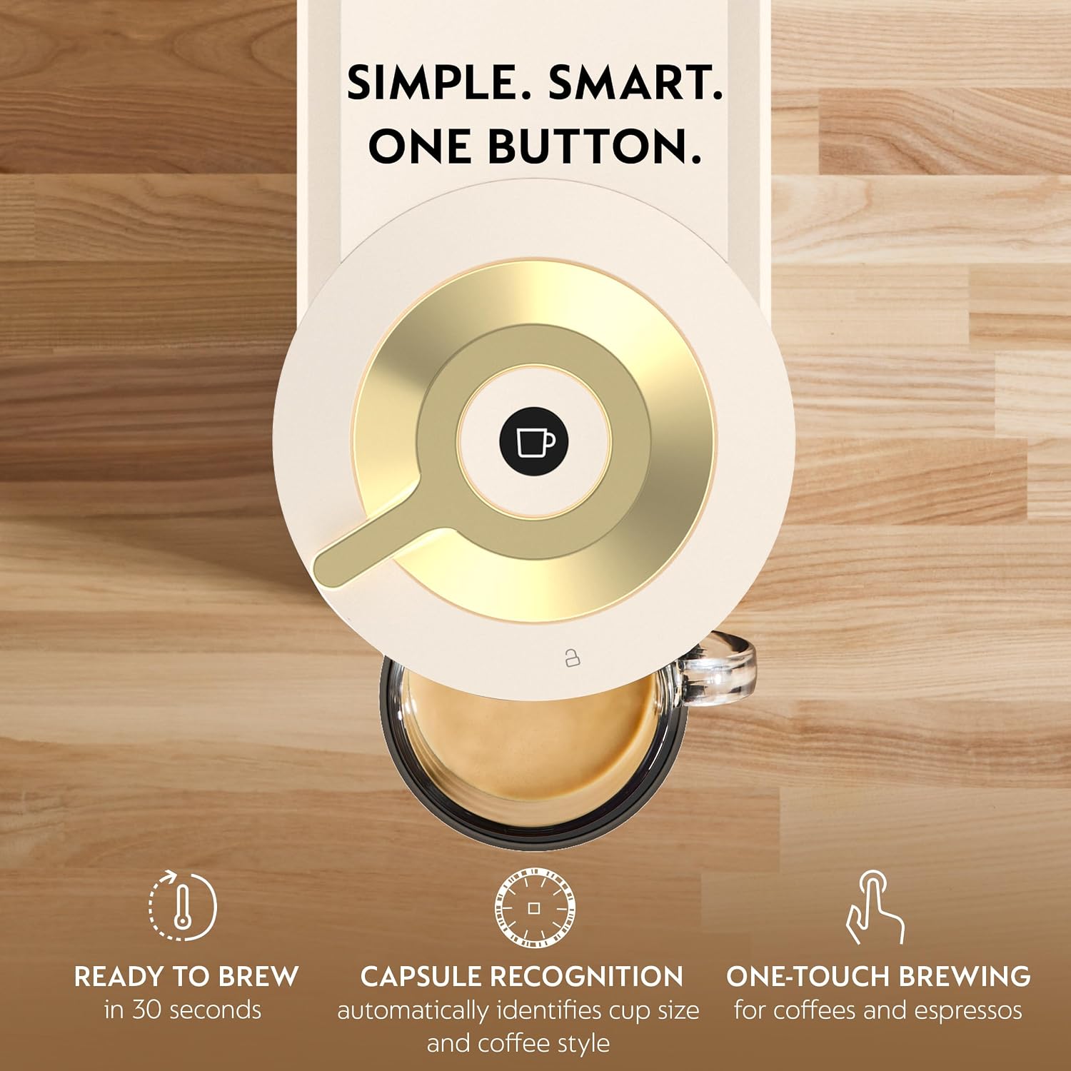 Nespresso Vertuo Next Coffee And Espresso Maker By De'Longhi, Creamy White And Gold