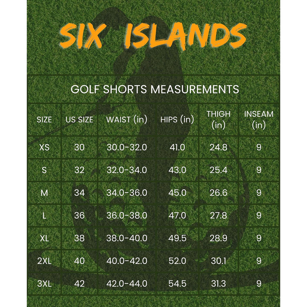 Six Islands Men'S Golf Hybrid Shorts 9 Inch Inseam With Pockets Quick Dry Stretch Flat Front Casual Work Dress Shorts For Men