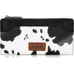 Montana West Wrangler Cow Print Bifold Wallet Women'S Wallets, Card Cases & Money Organizers Women Credit Card Wallet For Ladies Female Cash Wallett Black Wallets With Smooth Zipper