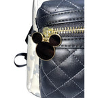 Loungefly Disney Mickey and Minnie Mouse Allover Debossed Womens Double Strap Shoulder Bag Purse