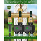 3 Way Hose Splitter, Heavy Duty Full Flow Garden Water Hose Bib Spigot Splitter, Brass Rust And Freeze Resistant Outdoor Faucet Splitter, T Adapter Connector With 3/4 - Inch Ght Thread （Green）