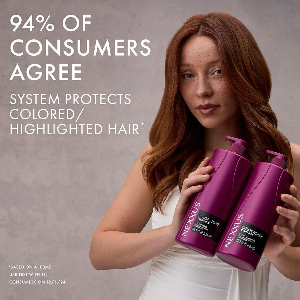 Nexxus Color Assure Color Care 2 Count For Vibrancy Shampoo, Conditioner Color Treated Hair Powered By Chromabond Sealer With Citric Acid 33.8 Fl Oz