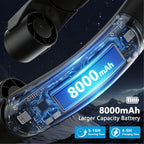 Mavax Chillgo Portable Neck Fan - 8000Mah Personal Wearable Fan, 9000 Rpm Direct-Flow 4X Powerful 360° Airflow Cooling Fan, Max 16H, 4 Speeds, Led Display, Great Gifts For Men Women - 5Th Gen Black