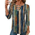 Lomon Women'S 3/4 Length Sleeve Tops Crew Neck Hollow Out T Shirts Fashion Casual Tops For Women 2026