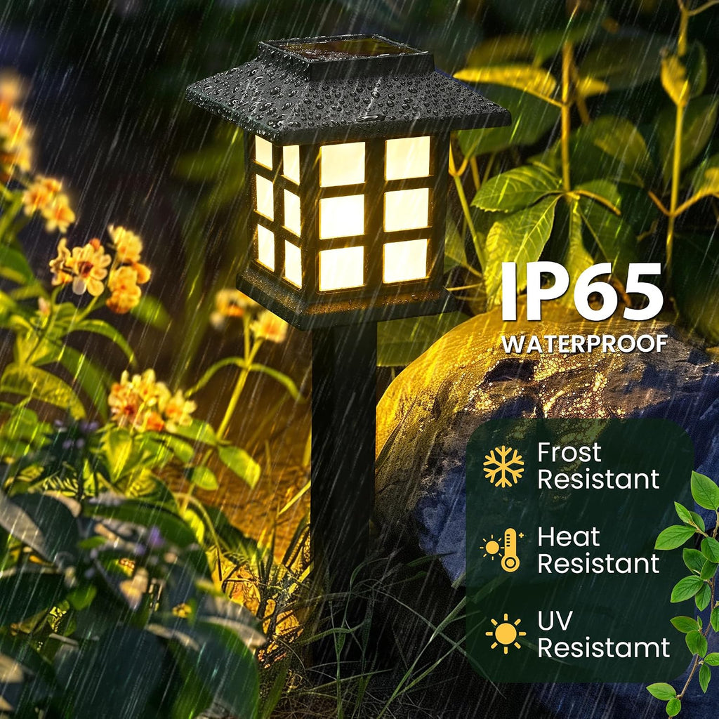 Gigalumi Solar Lights Outdoor Waterproof 12 Pack, Led Garden Decor | Warm White Led Solar Garden Lights Outdoor Decor, 8 Hours Of Landscape Lighting For Garden, House Decor