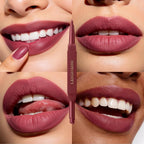 LANGMANNI 2-in-1 Lipstick & Lip Liner Set,6 Colors Gift Set|Angled Lipstick+Matching Lipliner Pencil|Velvet Matte Finish,Long-Lasting & Smudge-Resistant|All-in-One Lip Makeup Kit for Women(#A)