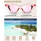 Joopin Polarized Cat Eye Sunglasses for Women Vintage Cateye Sun Glasses UV400 Protection A13-pink Mirrored Pink