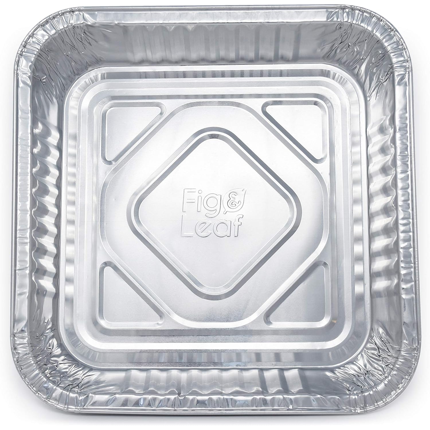 Fig & Leaf (35 Pack) 8” x 8” Square Baking Cake Pans with Plastic Dome Lids | Heavy Duty l Disposable Aluminum Foil Tins l Portable Food Containers l Perfect for Roasting Oven Toaster Cooking