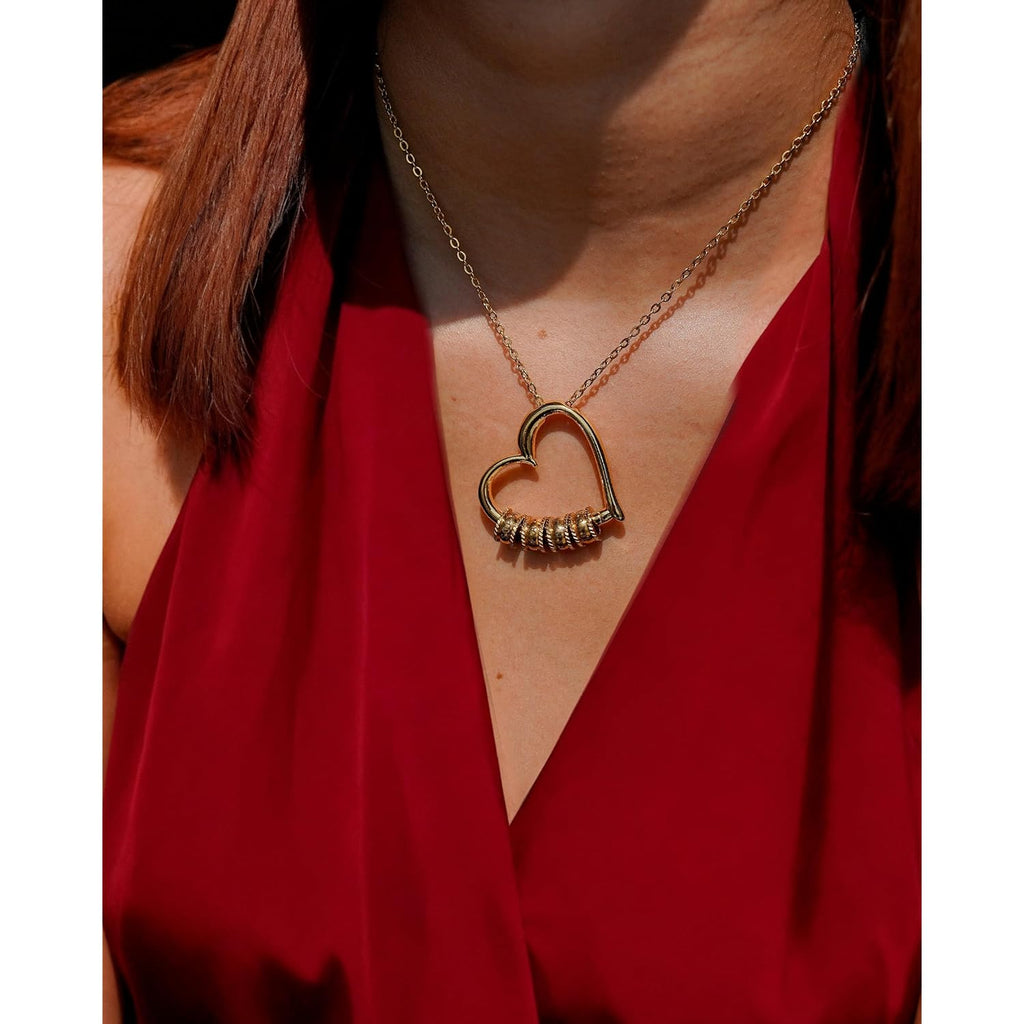 ziella Jewelry To My Wife Necklace -Family's Love Engraved Name Pendant, Personalized Heart Custom Necklace for Women