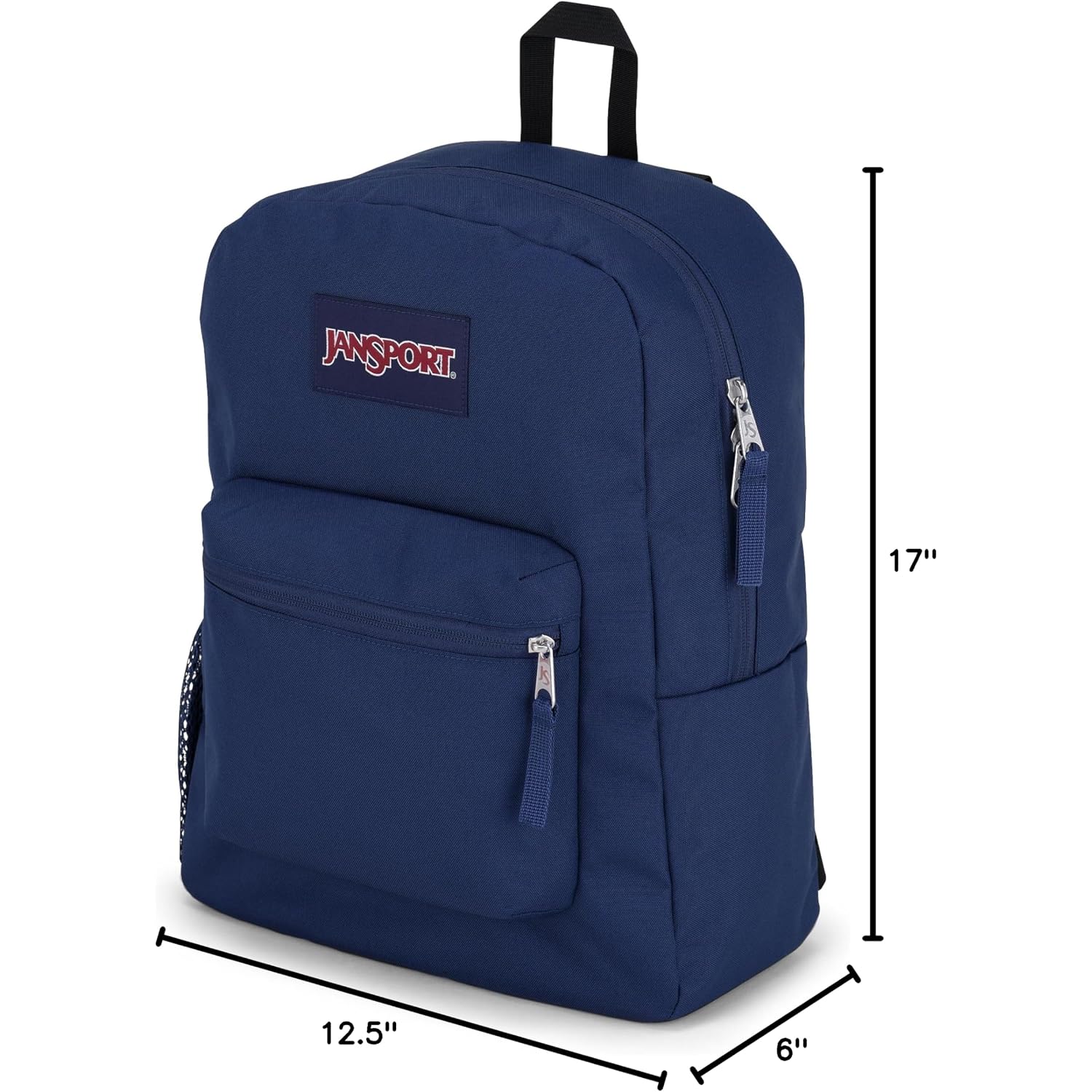 Jansport Cross Town Backpack 17" X 12.5" X 6" - Simple Bag For Everyone With 1 Main Compartment, Front Utility Pocket - Premium Class Accessories - Navy