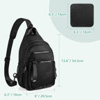 Ita Bag Crossbody Pin Display Sling Bag With Insert, Ita Chest Pack Backpack With Clear Pocket For Trading Pins, Comic Con, Travel, Black
