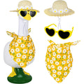 Summer Spring Porch Goose Outfit, Daisy Flower Goose Outfit Clothes For 17/23" Lawn Geese Statue For Garden Yard Decor (Yellow) (Yellow)