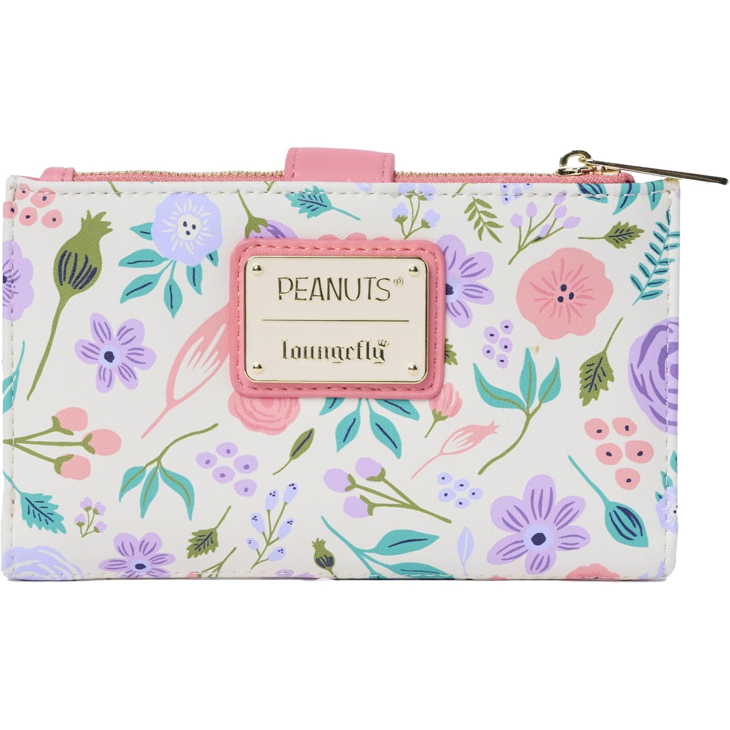 Loungefly Peanuts Snoopy Wallet Flap Snap Clutch Women Woodstock Floral Print Vegan Leather