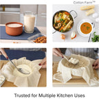 Cotton Farm Grade 100 Xl Cheese Cloth For Straining & Cooking; 36X36 Inch; 100% Unbleached Cotton Cheesecloth; Reusable With Finished Edges, Butter Muslin