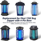 Bug Zapper Light Bulb Replacement For 15W Bug Zapper With 4-Pin Base, Ful 15W-Bl U Shaped Twin Tube Bulb For Outdoor Mosquito Zapper, 2 Pack