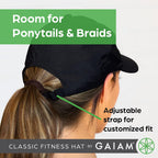 Gaiam Women's Classic Fitness Running Hat - Ponytail Hats with Quick-Dry Sweatband for Hiking & Summer Beach Vacation Navy