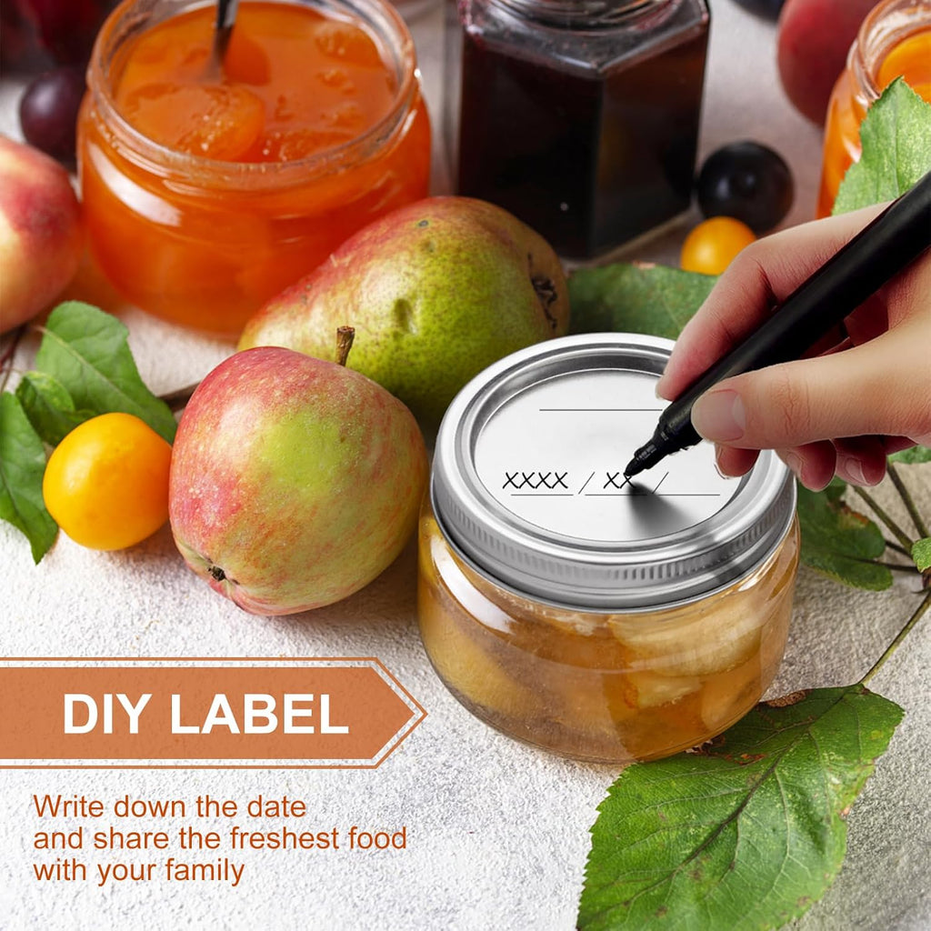 Canning Jar Lids With Rings For Mason Regular Mouth 24Pcs Regular Mouth Kerr Ball Jars Lids With Rings Good Sealing Performance Food Grade Material Kerr Mason Jars For Canning Food Fruits DIY Jam